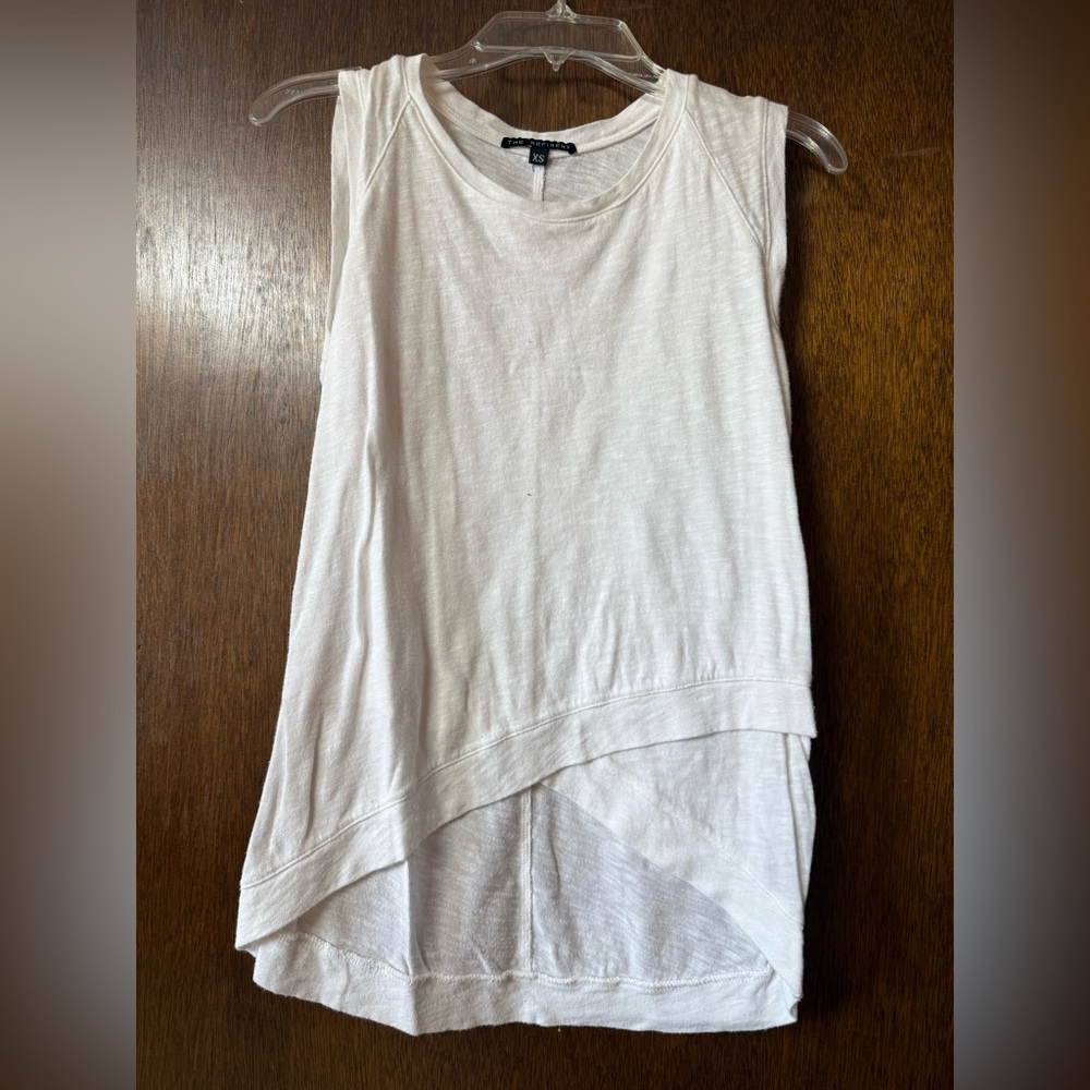 Asymmetrical White Sleeveless Tank Top